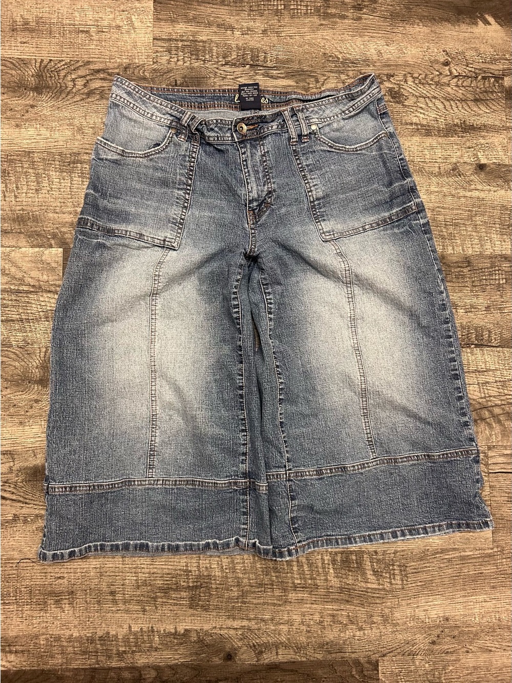 L.A. Blues Light Blue Wide-Leg Denim Skirt-Jeans